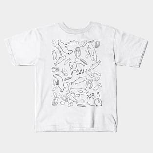 A bunch of bear(grizzly) drawings: minimalistic Kids T-Shirt